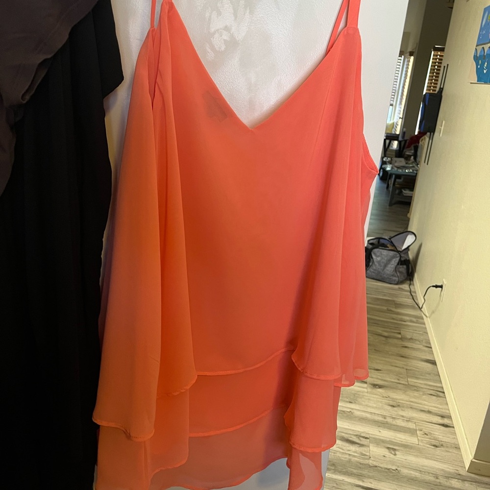 Torrid Orange Asymmetrical Tiered Camisole